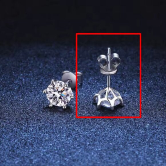 1 CTW D Color Moissanite Diamond 925 Silver Stud Earrings - Picture 2 of 10